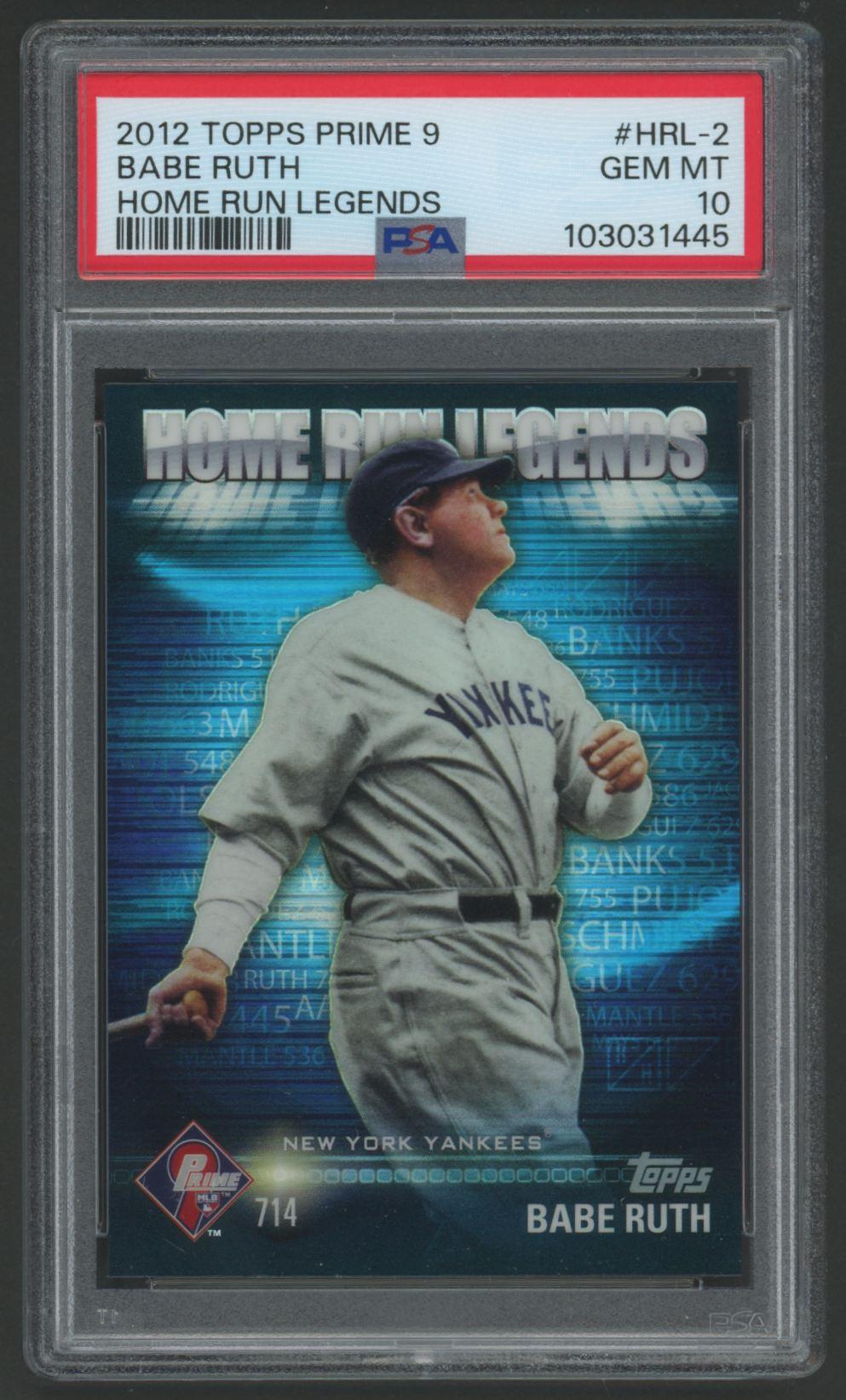 Babe Ruth 2012 Topps Prime Home Run Legends #HRL2 (PSA 10) at PristineAuction.com Babe Ruth 2012 Topps Prime Home Run Legends #HRL2 (PSA 10) at PristineAuction.com