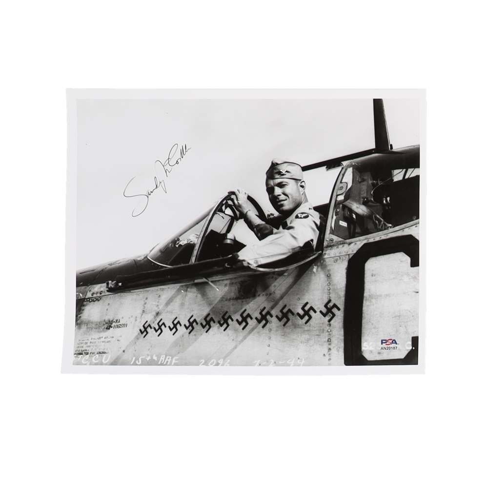 Sandy McCorkle Signed 8x10 Photo WWII 31st FG Ace 11 Victories (PSA) at PristineAuction.com