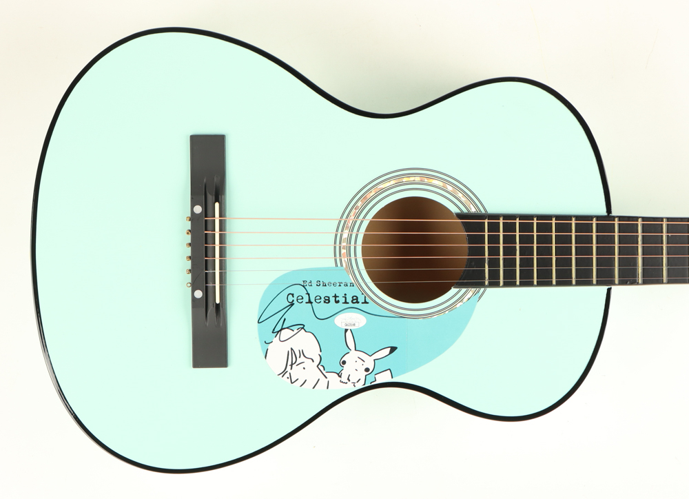 Ed Sheeran Guitar with Signed Custom Insert Pickguard (JSA) at PristineAuction.com Ed Sheeran Guitar with Signed Custom Insert Pickguard (JSA) at PristineAuction.com