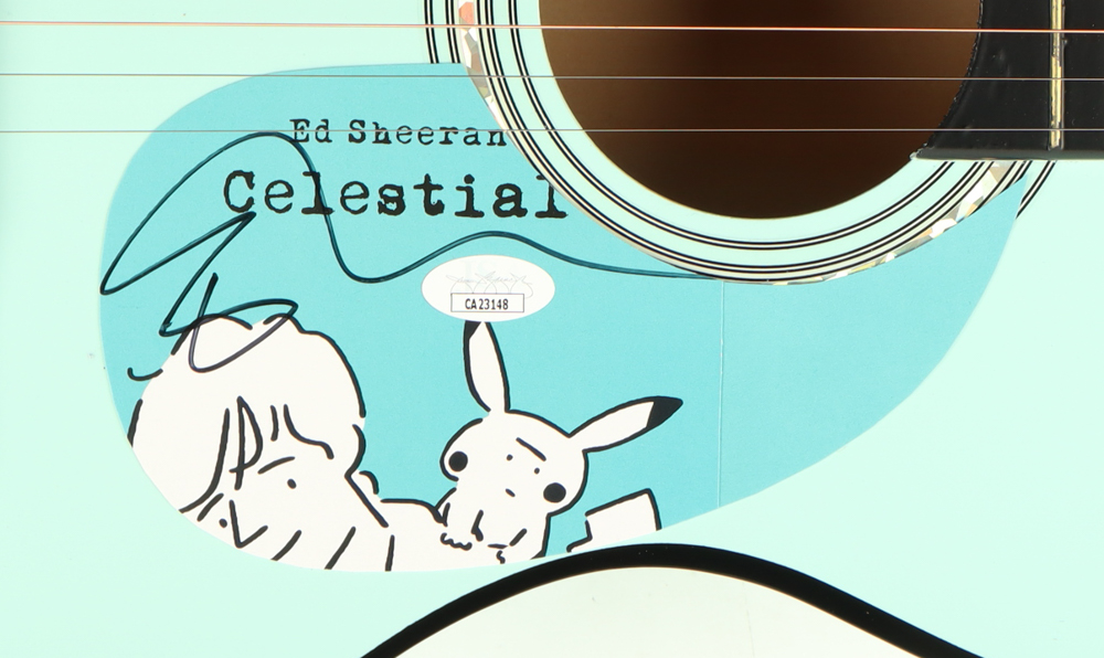 Ed Sheeran Guitar with Signed Custom Insert Pickguard (JSA) at PristineAuction.com Ed Sheeran Guitar with Signed Custom Insert Pickguard (JSA) at PristineAuction.com