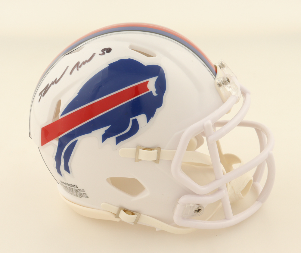 Greg Rousseau Signed Bills Speed Mini Helmet (TSE) at PristineAuction.com Greg Rousseau Signed Bills Speed Mini Helmet (TSE) at PristineAuction.com