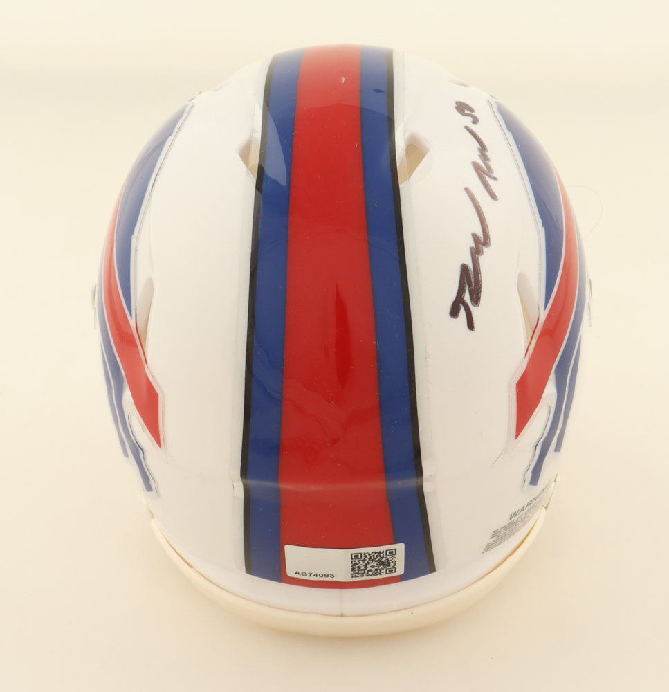 Greg Rousseau Signed Bills Speed Mini Helmet (TSE) at PristineAuction.com Greg Rousseau Signed Bills Speed Mini Helmet (TSE) at PristineAuction.com