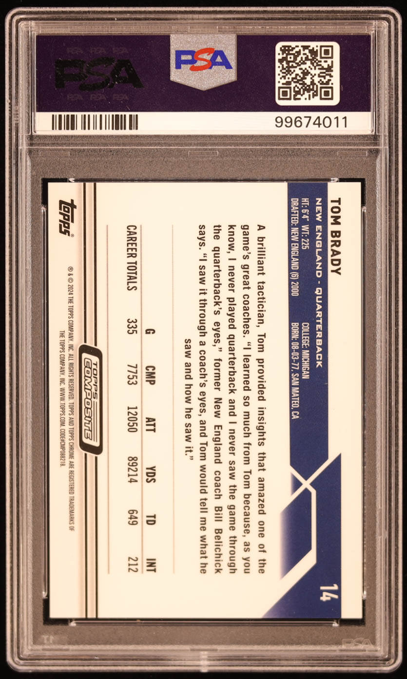 Tom Brady 2023 Topps Composite Chrome Green Sonar Refractors #14 #67/99 (PSA 9) at PristineAuction.com Tom Brady 2023 Topps Composite Chrome Green Sonar Refractors #14 #67/99 (PSA 9) at PristineAuction.com