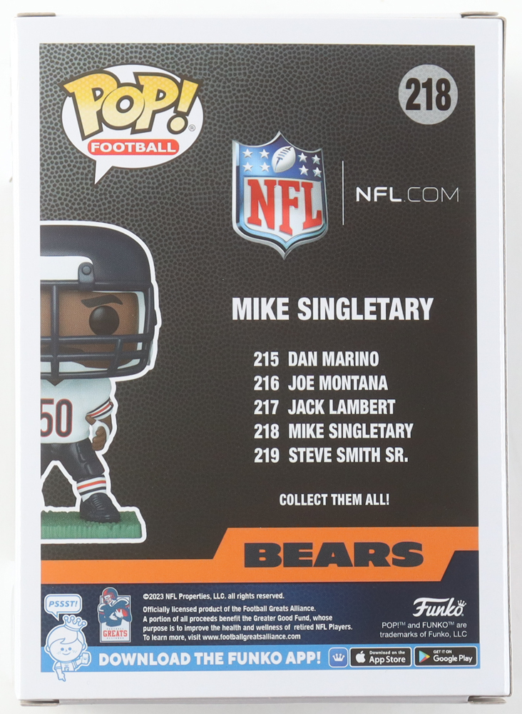 Mike Singletary Signed Bears #218 Funko Pop! Vinyl Figure (Beckett) at PristineAuction.com Mike Singletary Signed Bears #218 Funko Pop! Vinyl Figure (Beckett) at PristineAuction.com