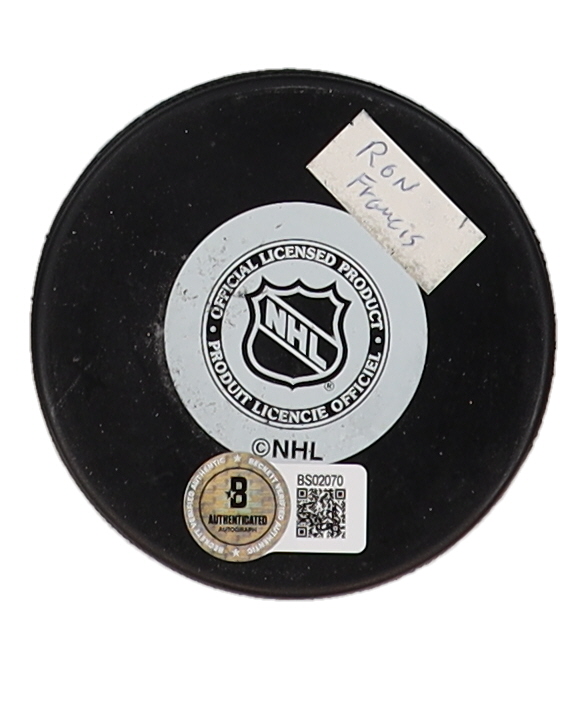 Ron Francis Signed Hurricanes Logo Hockey Puck (Beckett) at PristineAuction.com Ron Francis Signed Hurricanes Logo Hockey Puck (Beckett) at PristineAuction.com