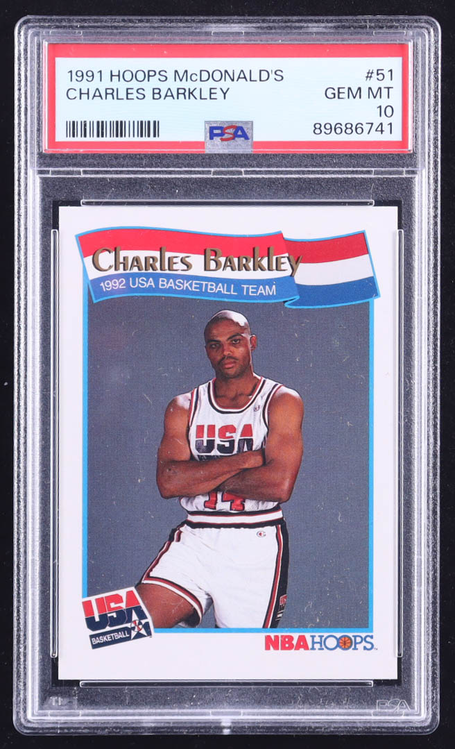 Charles Barkley 1991-92 Hoops McDonald's USA #51 (PSA 10) at PristineAuction.com Charles Barkley 1991-92 Hoops McDonald's USA #51 (PSA 10) at PristineAuction.com