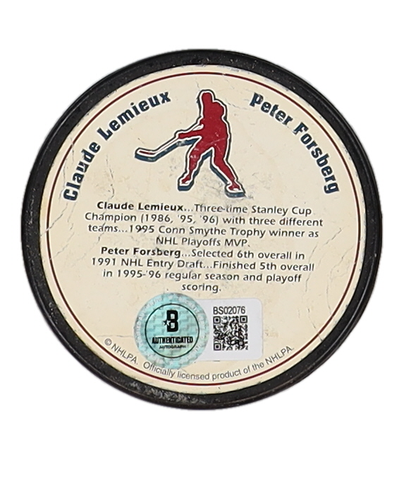Peter Forsberg Signed Official NHL Hockey Puck (Beckett) at PristineAuction.com Peter Forsberg Signed Official NHL Hockey Puck (Beckett) at PristineAuction.com
