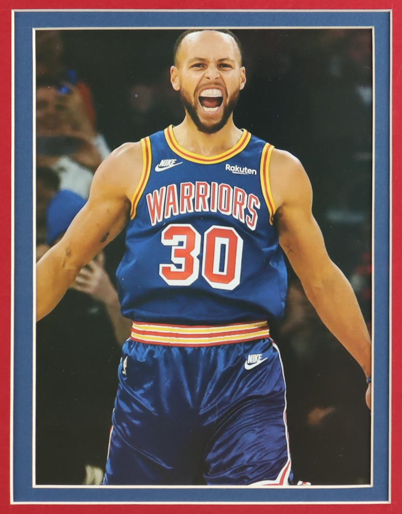 Stephen Curry Signed Custom Framed Jersey Display With 2017 NBA Finals Pin & (2) Cloth Team Logo Patches (JSA) at PristineAuction.com Stephen Curry Signed Custom Framed Jersey Display With 2017 NBA Finals Pin & (2) Cloth Team Logo Patches (JSA) at PristineAuction.com
