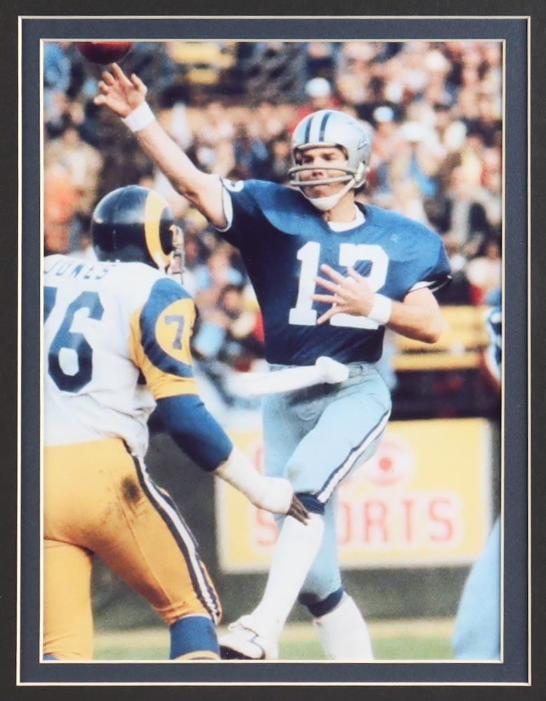 Roger Staubach Signed Custom Framed Jersey Display With (2) Official Super Bowl Pins & (2) Cloth Team Logo Patches (Beckett) at PristineAuction.com Roger Staubach Signed Custom Framed Jersey Display With (2) Official Super Bowl Pins & (2) Cloth Team Logo Patches (Beckett) at PristineAuction.com