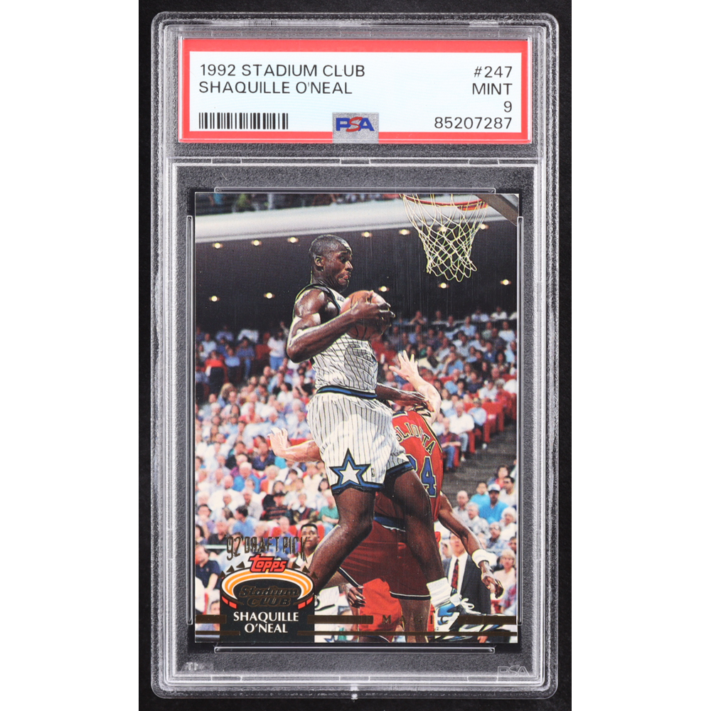 Shaquille O'Neal 1992-93 Stadium Club #247 RC (PSA 9) at PristineAuction.com