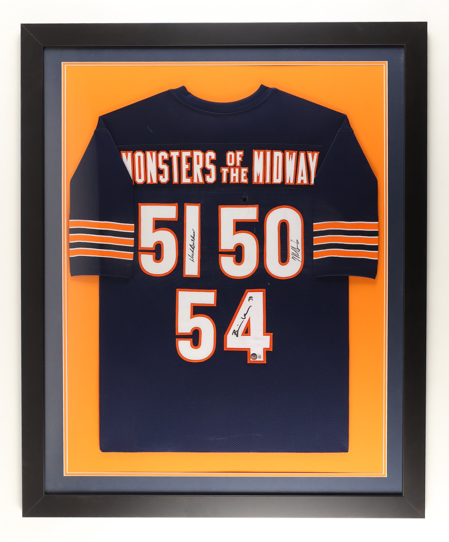Dick Butkus, Mike Singletary & Brian Urlacher Signed Custom Framed Jersey Display (Beckett) at PristineAuction.com Dick Butkus, Mike Singletary & Brian Urlacher Signed Custom Framed Jersey Display (Beckett) at PristineAuction.com