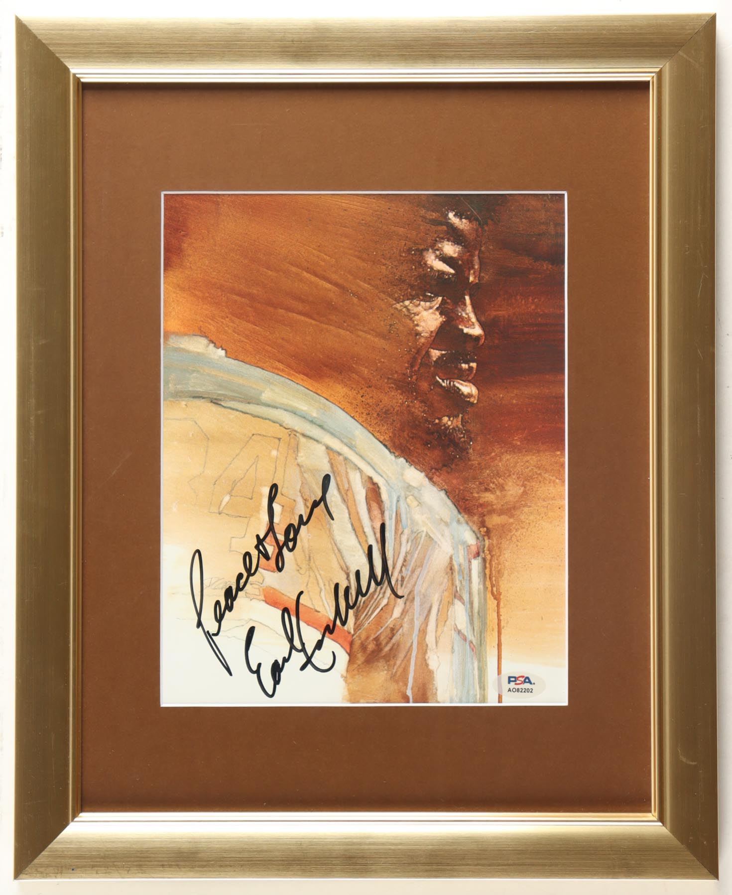Earl Campbell Signed Texas Longhorns Custom Framed Art Print Display Inscribed "Peace & Love" (PSA) at PristineAuction.com Earl Campbell Signed Texas Longhorns Custom Framed Art Print Display Inscribed "Peace & Love" (PSA) at PristineAuction.com