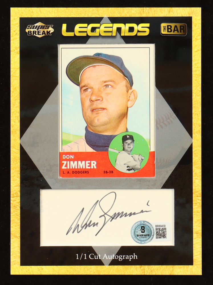 Don Zimmer Signed Cut Display With 1963 Topps #439 (Beckett) at PristineAuction.com Don Zimmer Signed Cut Display With 1963 Topps #439 (Beckett) at PristineAuction.com