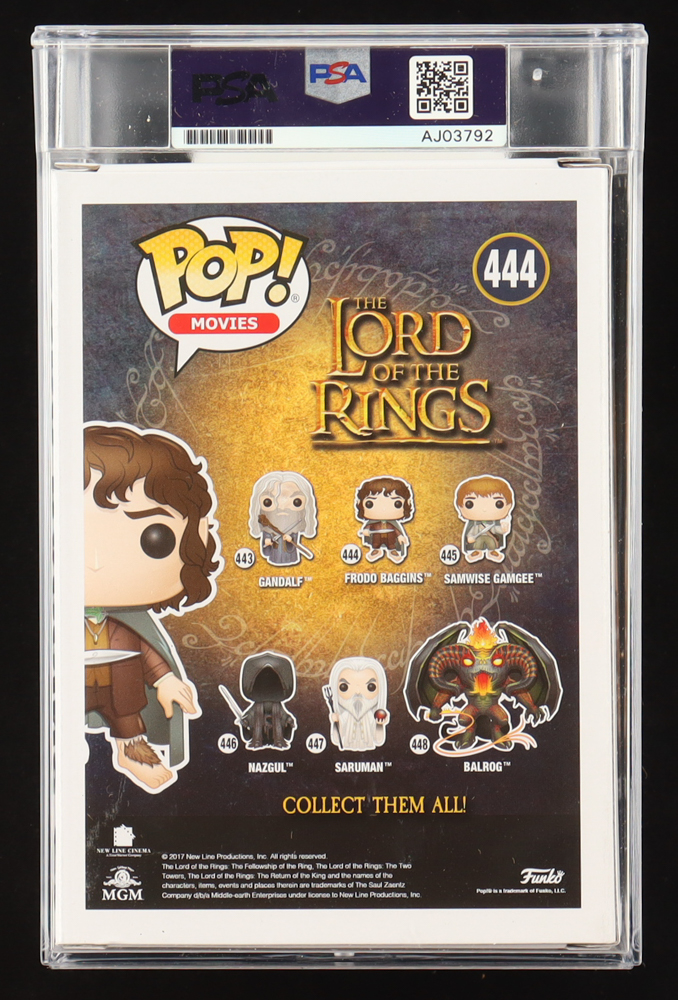 Elijah Wood Signed "The Lord of the Rings" #444 Frodo Baggins Funko Pop! Vinyl Figure (PSA) at PristineAuction.com Elijah Wood Signed "The Lord of the Rings" #444 Frodo Baggins Funko Pop! Vinyl Figure (PSA) at PristineAuction.com