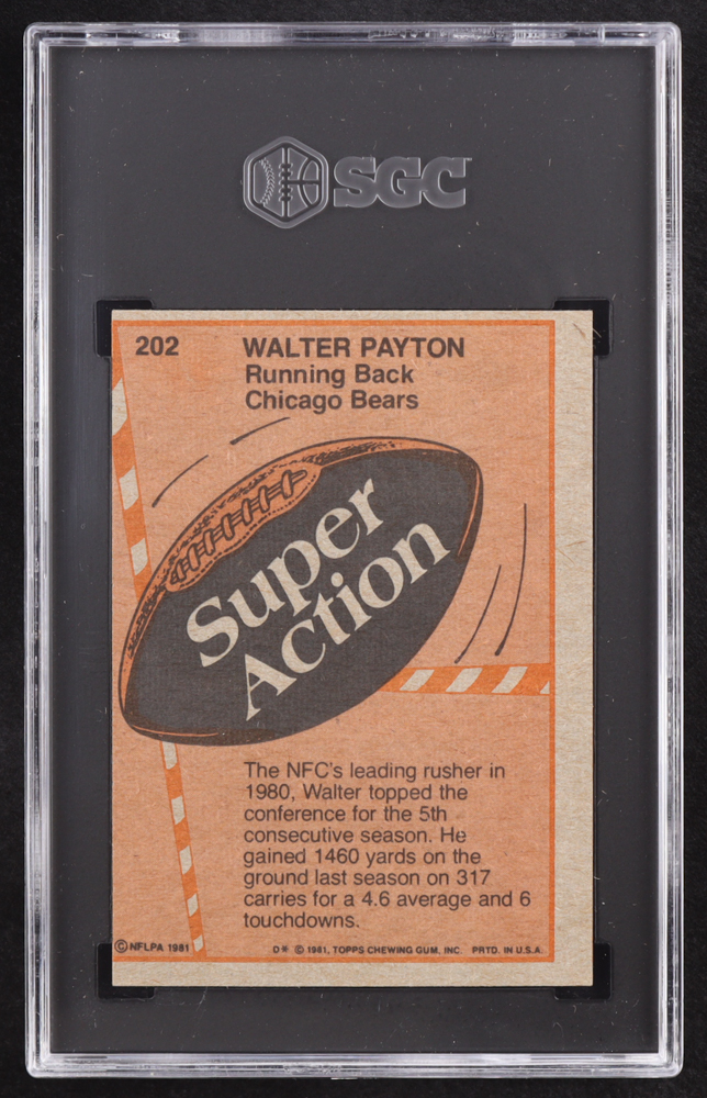 Walter Payton 1981 Topps #202 SA (SGC 5) at PristineAuction.com Walter Payton 1981 Topps #202 SA (SGC 5) at PristineAuction.com