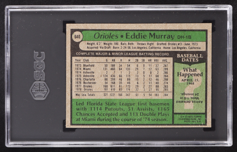 Eddie Murray 1979 Topps #640 (SGC 5) at PristineAuction.com Eddie Murray 1979 Topps #640 (SGC 5) at PristineAuction.com