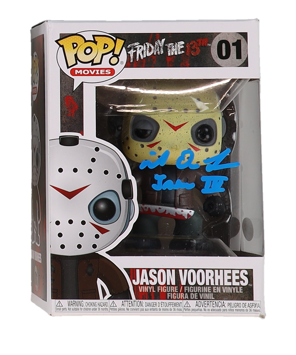 Mike Deluna Signed "Friday the 13th" #01 Jason Voorhees Funko Pop! Vinyl Figure Inscribed "Jason III" (JSA) at PristineAuction.com Mike Deluna Signed "Friday the 13th" #01 Jason Voorhees Funko Pop! Vinyl Figure Inscribed "Jason III" (JSA) at PristineAuction.com