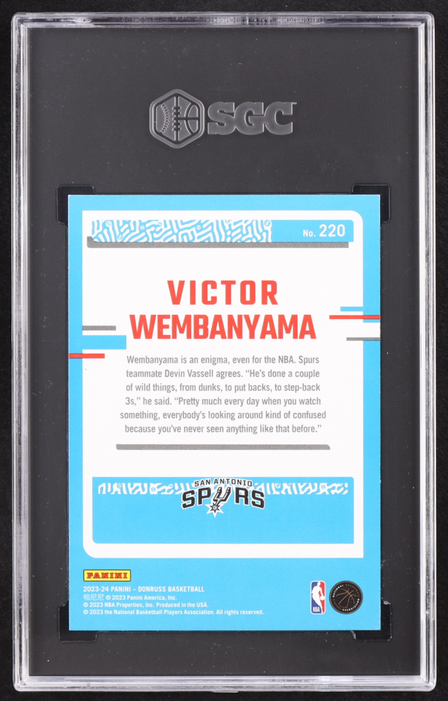 Victor Wembanyama 2023-24 Donruss #220 RR RC (SGC 9.5) at PristineAuction.com Victor Wembanyama 2023-24 Donruss #220 RR RC (SGC 9.5) at PristineAuction.com