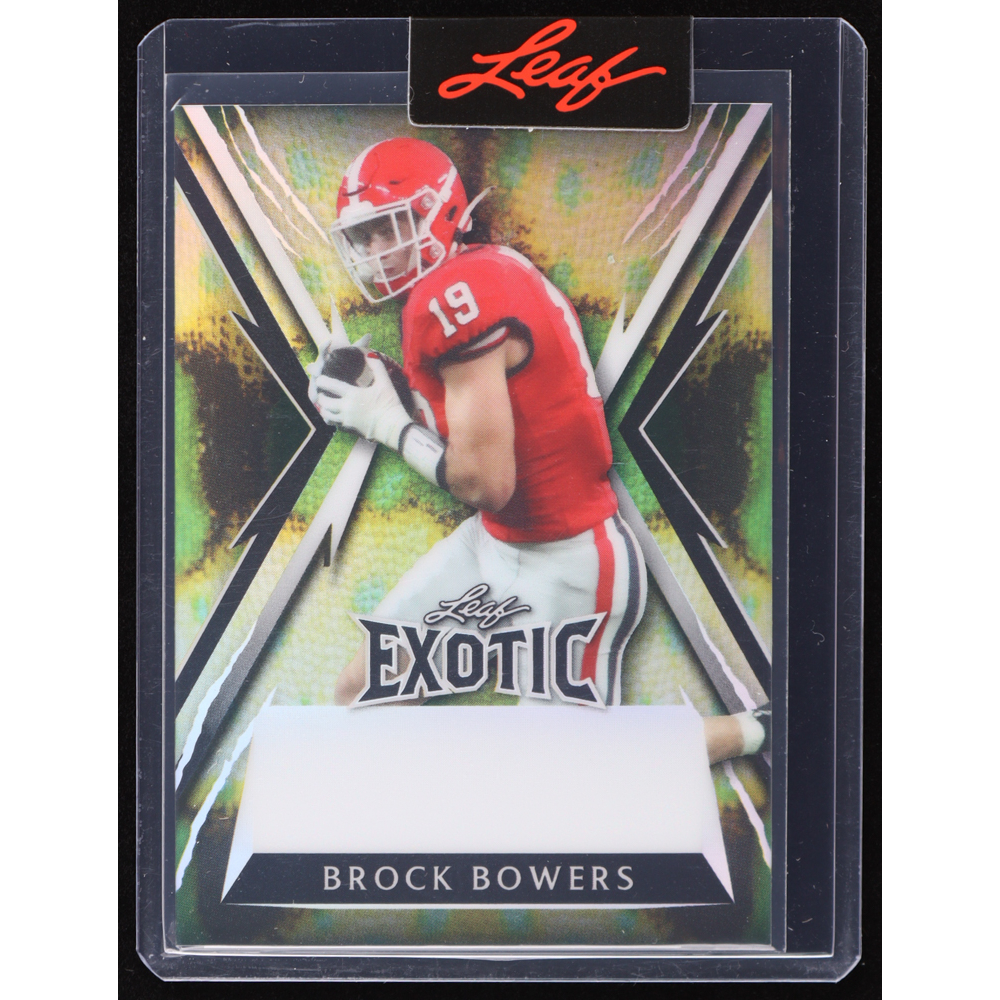 Brock Bowers 2024 Leaf Exotic Prismatic Snakeskin Pre-Production Proof #NNO #1/1 RC at PristineAuction.com