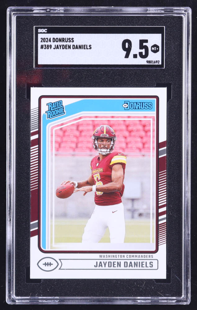 Jayden Daniels 2024 Donruss #389 RR RC (SGC 9.5) at PristineAuction.com Jayden Daniels 2024 Donruss #389 RR RC (SGC 9.5) at PristineAuction.com