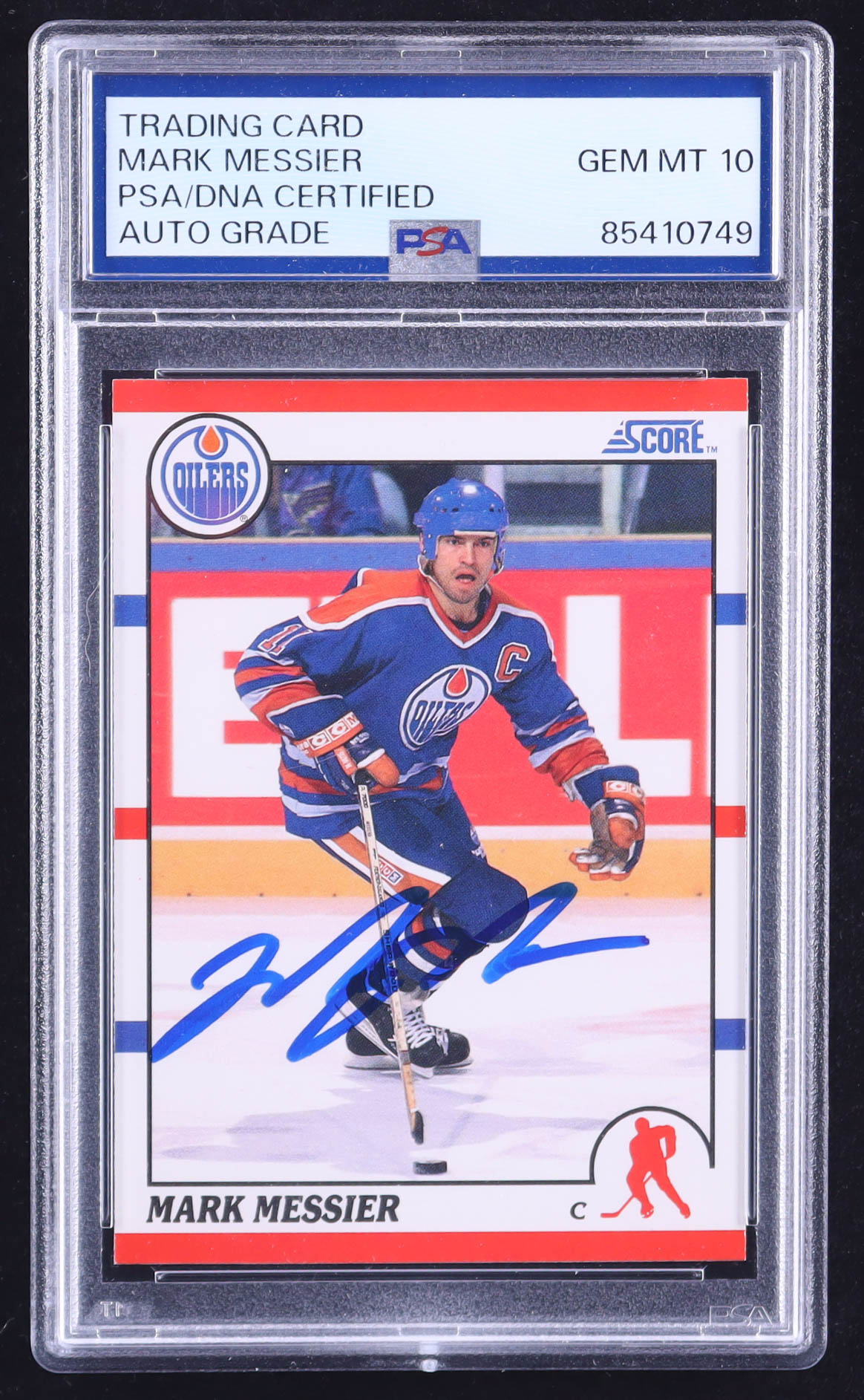 Mark Messier Signed 1990-91 Score #100 (PSA | Autograph Grade 10) at PristineAuction.com Mark Messier Signed 1990-91 Score #100 (PSA | Autograph Grade 10) at PristineAuction.com