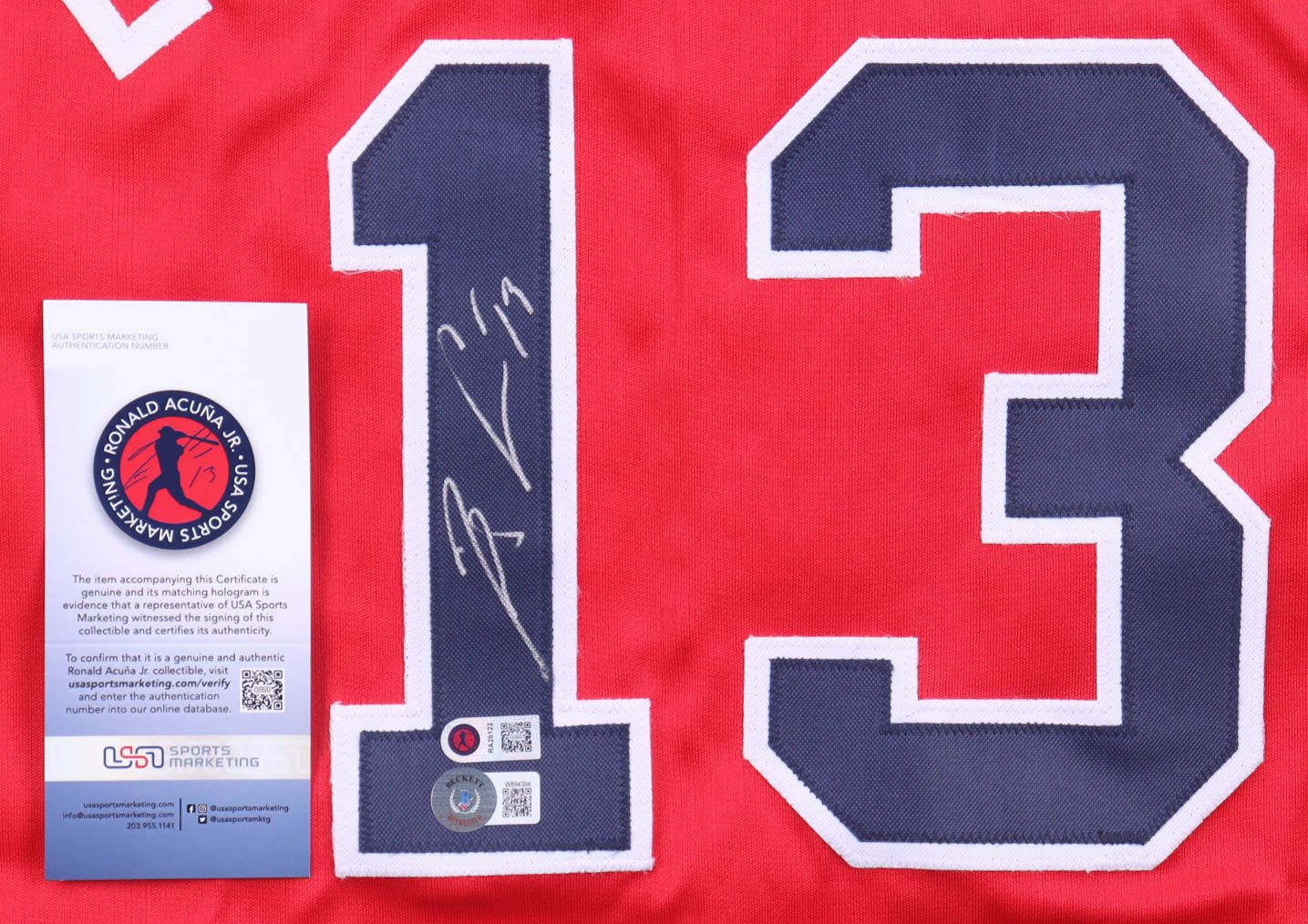 Ronald Acuna Jr. Signed Jersey (Beckett & Acuna Jr.) at PristineAuction.com Ronald Acuna Jr. Signed Jersey (Beckett & Acuna Jr.) at PristineAuction.com