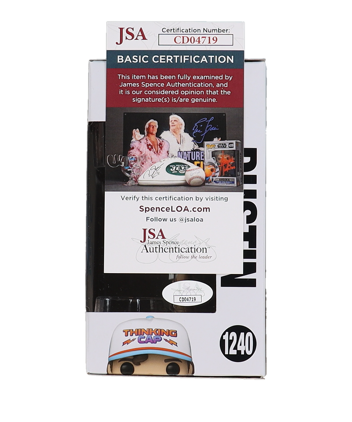 Gaten Matarazzo Signed "Stranger Things" #1240 Dustin Funko Pop! Vinyl Figure Inscribed "Dustin" (JSA) at PristineAuction.com Gaten Matarazzo Signed "Stranger Things" #1240 Dustin Funko Pop! Vinyl Figure Inscribed "Dustin" (JSA) at PristineAuction.com