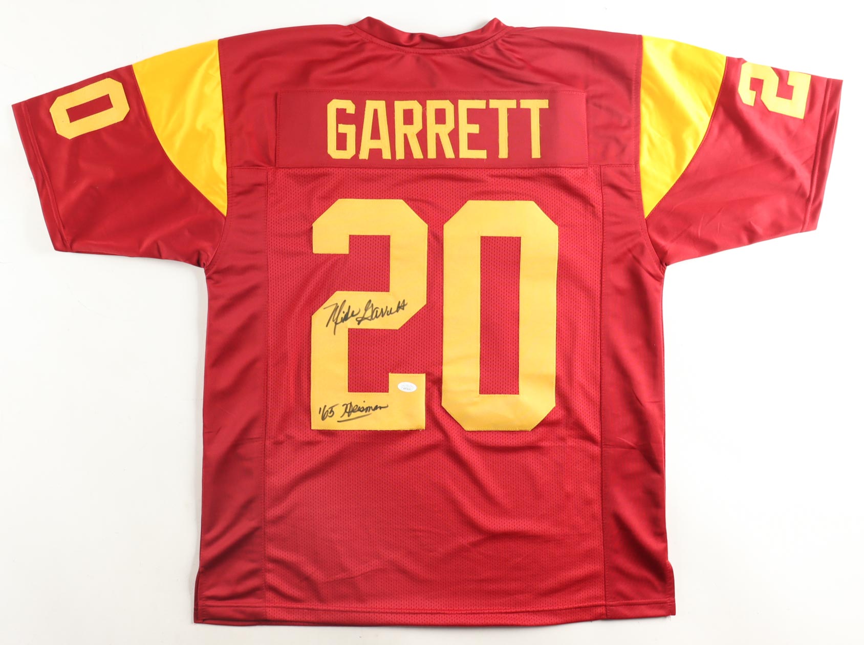 Mike Garrett Signed Jersey Inscribed "65 Heisman" (JSA) at PristineAuction.com Mike Garrett Signed Jersey Inscribed "65 Heisman" (JSA) at PristineAuction.com