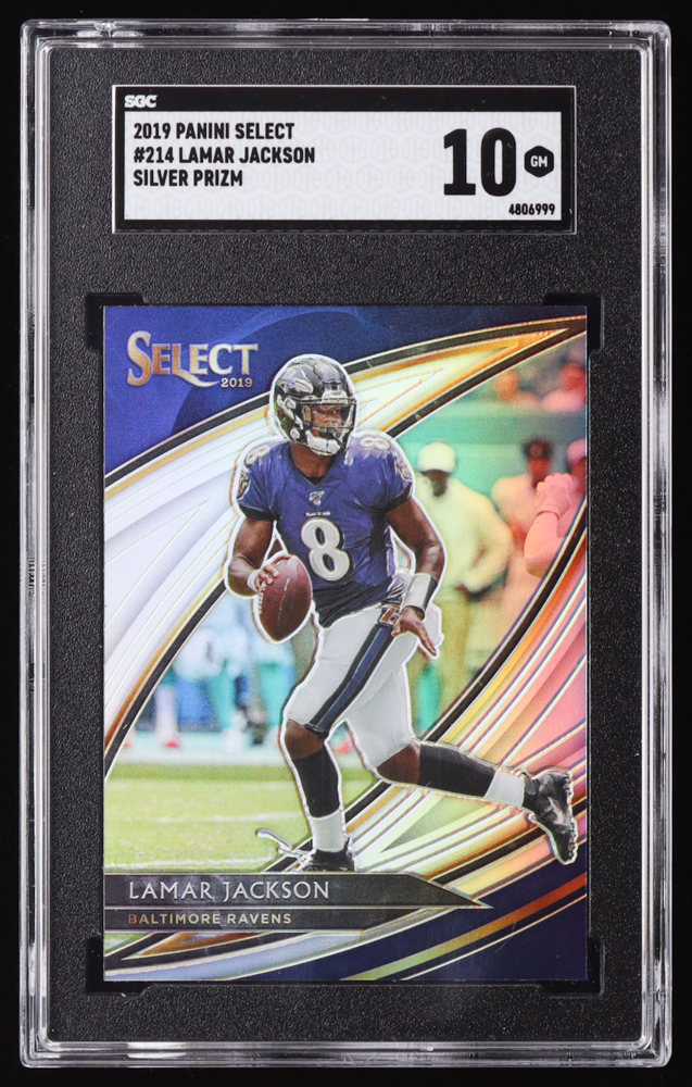 Lamar Jackson 2019 Select Prizm Silver #214 (SGC 10) at PristineAuction.com Lamar Jackson 2019 Select Prizm Silver #214 (SGC 10) at PristineAuction.com