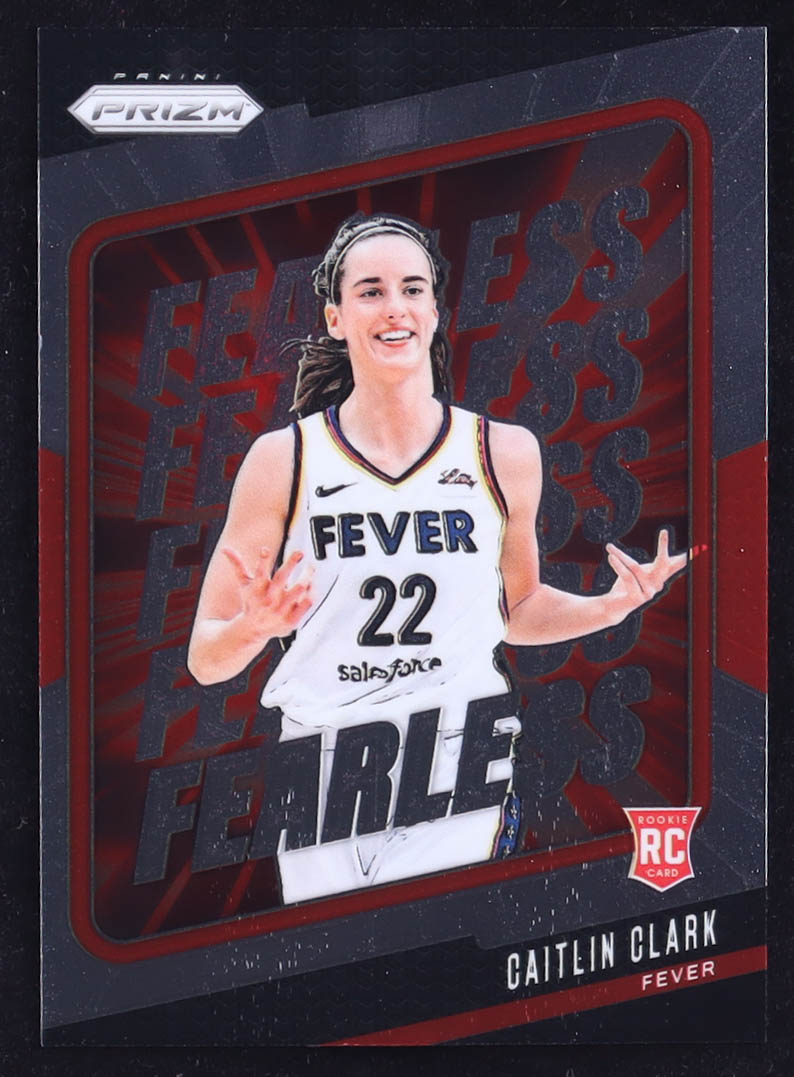 Caitlin Clark 2024 Panini Prizm WNBA Fearless #10 RC at PristineAuction.com Caitlin Clark 2024 Panini Prizm WNBA Fearless #10 RC at PristineAuction.com