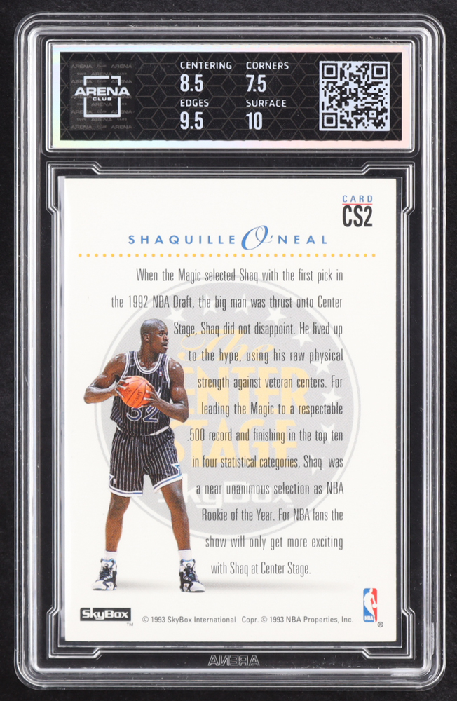 Shaquille O'Neal 1993-94 SkyBox Premium Center Stage #CS2 (Arena 8) at PristineAuction.com Shaquille O'Neal 1993-94 SkyBox Premium Center Stage #CS2 (Arena 8) at PristineAuction.com