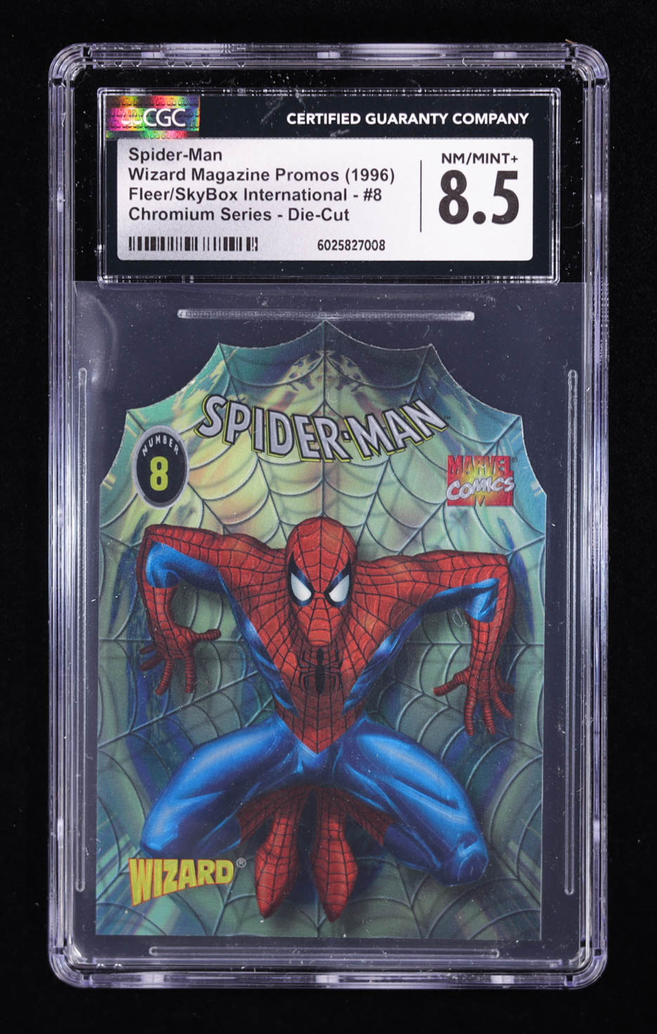 Spider-Man 1992-97 Wizard Magazine Series 4 #8 Wieringo Wizard #63 Die-Cut (CGC 8.5) at PristineAuction.com Spider-Man 1992-97 Wizard Magazine Series 4 #8 Wieringo Wizard #63 Die-Cut (CGC 8.5) at PristineAuction.com