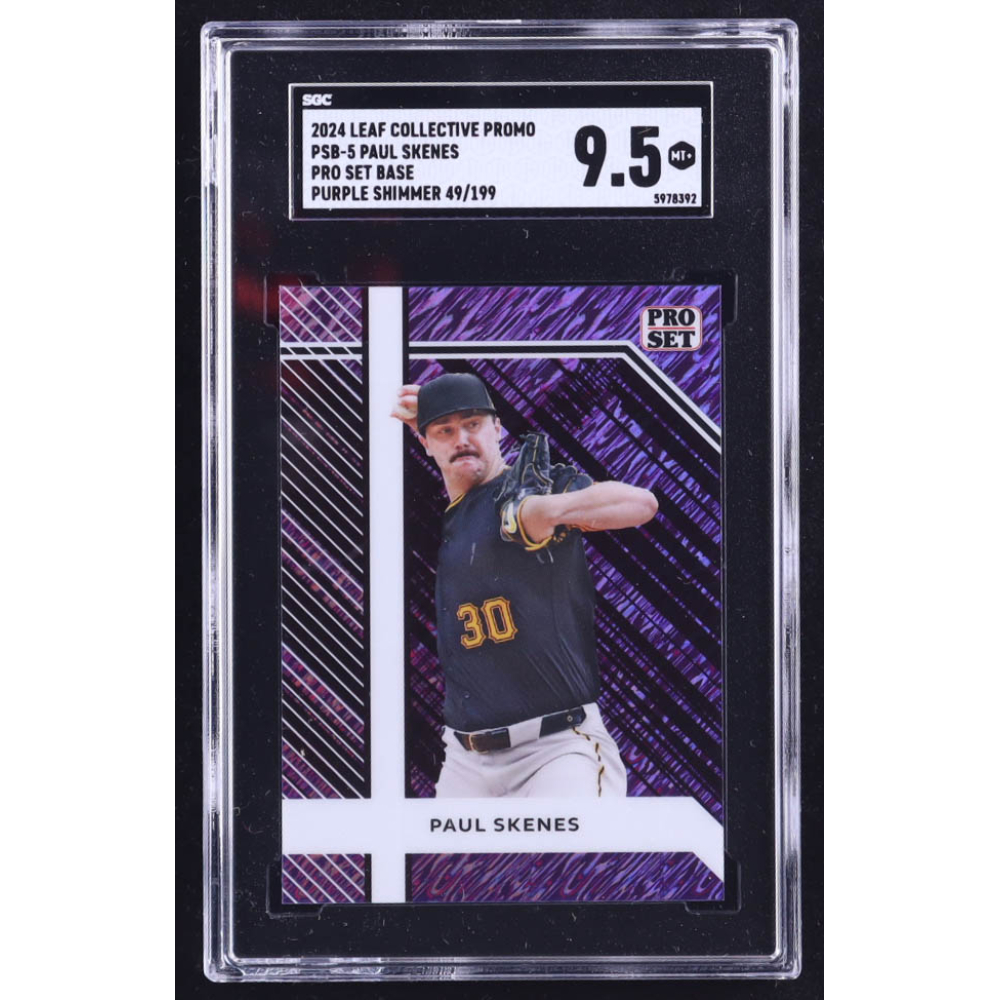 Paul Skenes 2024 Leaf Collective Promo Pro Set Base Shimmer Purple #PSB5 #049/199 RC (SGC 9.5) at PristineAuction.com