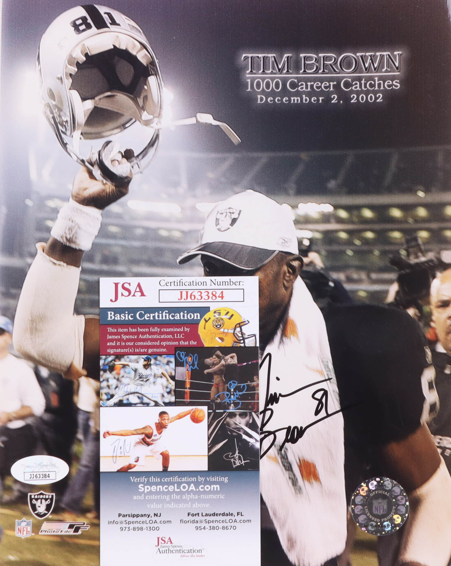 Tim Brown Signed Raiders 8x10 Photo (JSA) at PristineAuction.com Tim Brown Signed Raiders 8x10 Photo (JSA) at PristineAuction.com