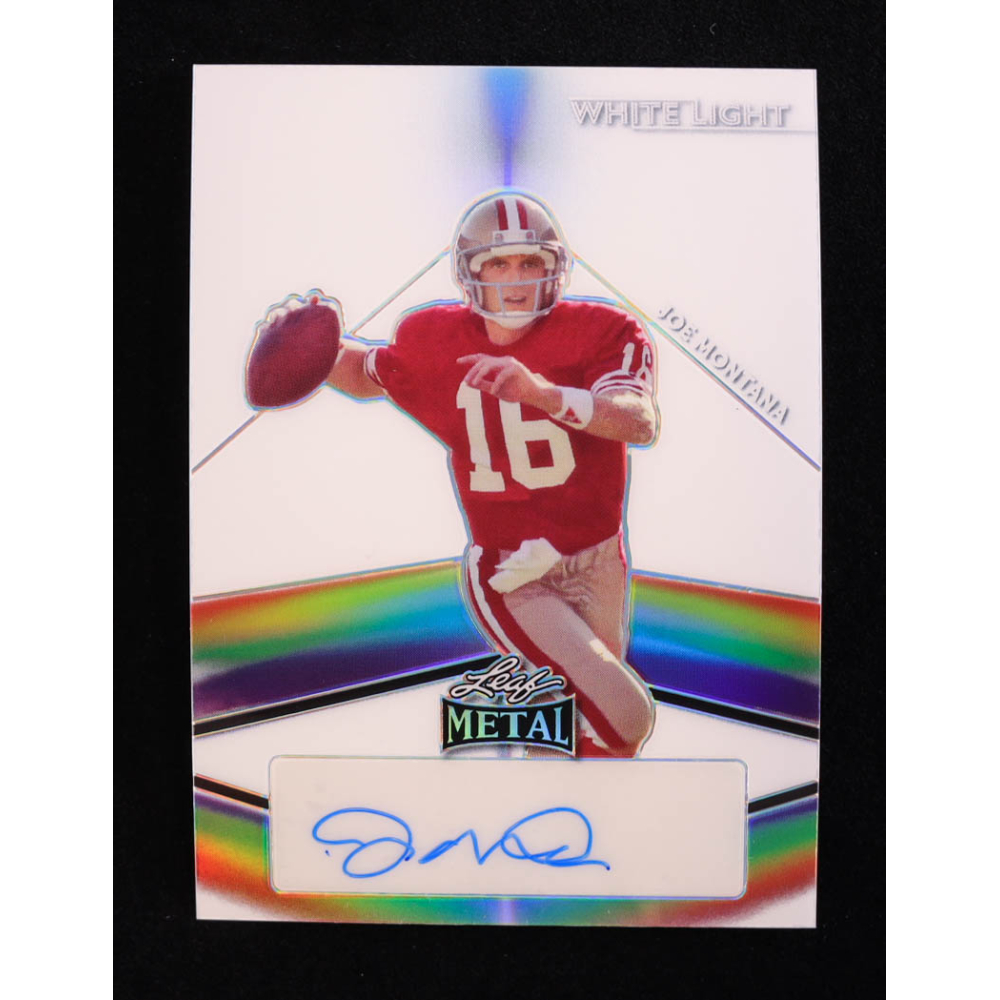 Joe Montana 2024 Leaf Metal Legacy Collection "White Light" #WL-JM5 Autograph White Prismatic SP Variation #2/2 at PristineAuction.com