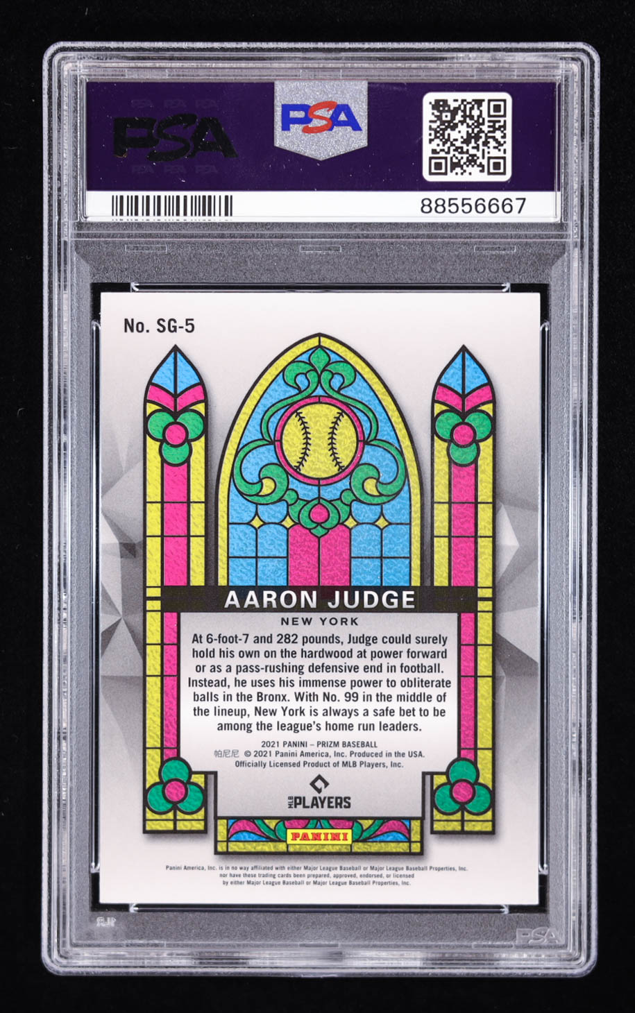 Aaron Judge 2021 Panini Prizm Stained Glass #5 (PSA 9) at PristineAuction.com Aaron Judge 2021 Panini Prizm Stained Glass #5 (PSA 9) at PristineAuction.com