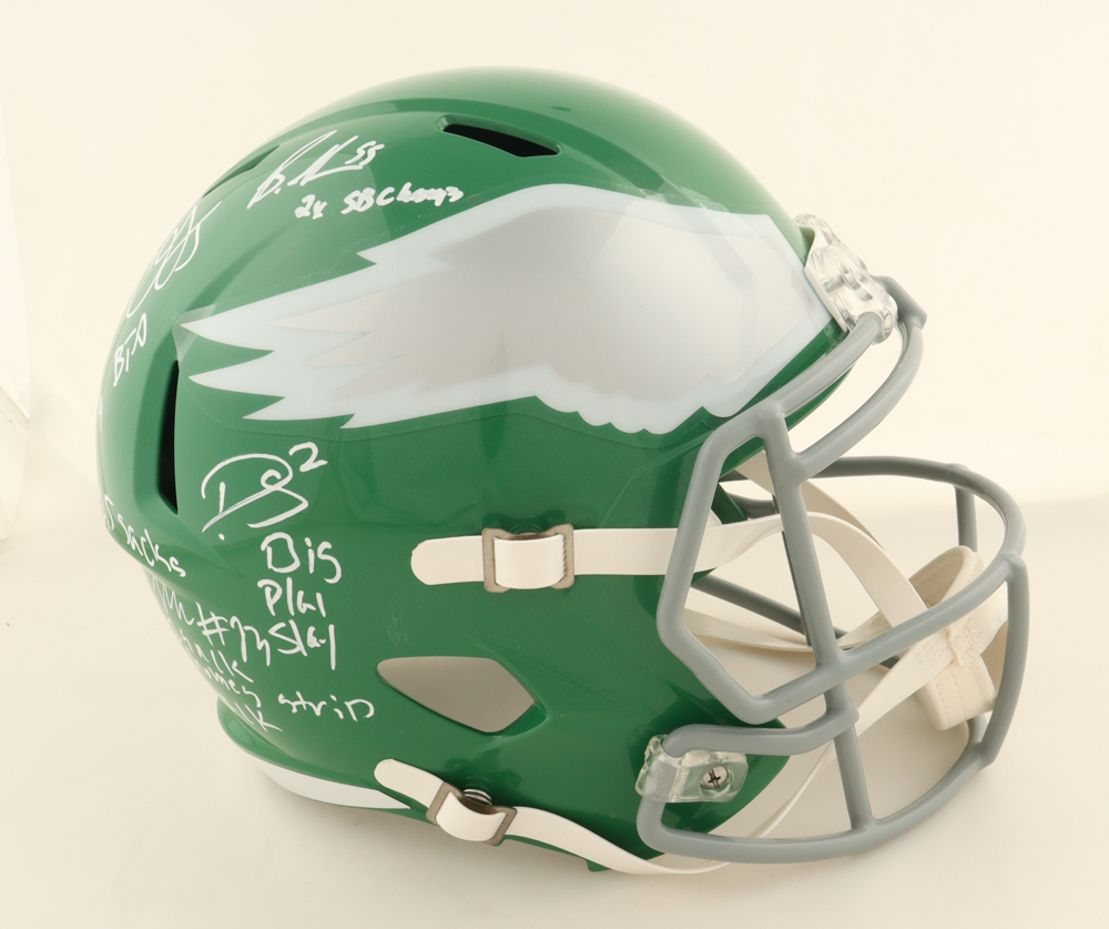Eagles Full-Size Throwback Alternate Speed Helmet Team-Signed By (9) With Brandon Graham, Kenneth Gainwell, C.J. Gardner-Johnson, Darius Slay With Multiple Inscriptions (Beckett) at PristineAuction.com Eagles Full-Size Throwback Alternate Speed Helmet Team-Signed By (9) With Brandon Graham, Kenneth Gainwell, C.J. Gardner-Johnson, Darius Slay With Multiple Inscriptions (Beckett) at PristineAuction.com