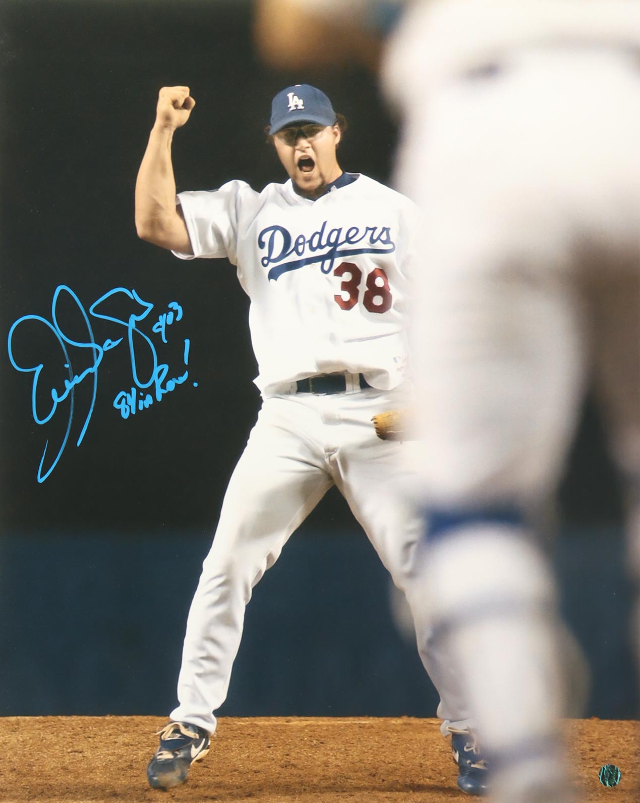 Eric Gagne Signed Dodgers 16x20 Photo Inscribed "Cy 03" & "84 In Row!" (AWM) at PristineAuction.com Eric Gagne Signed Dodgers 16x20 Photo Inscribed "Cy 03" & "84 In Row!" (AWM) at PristineAuction.com