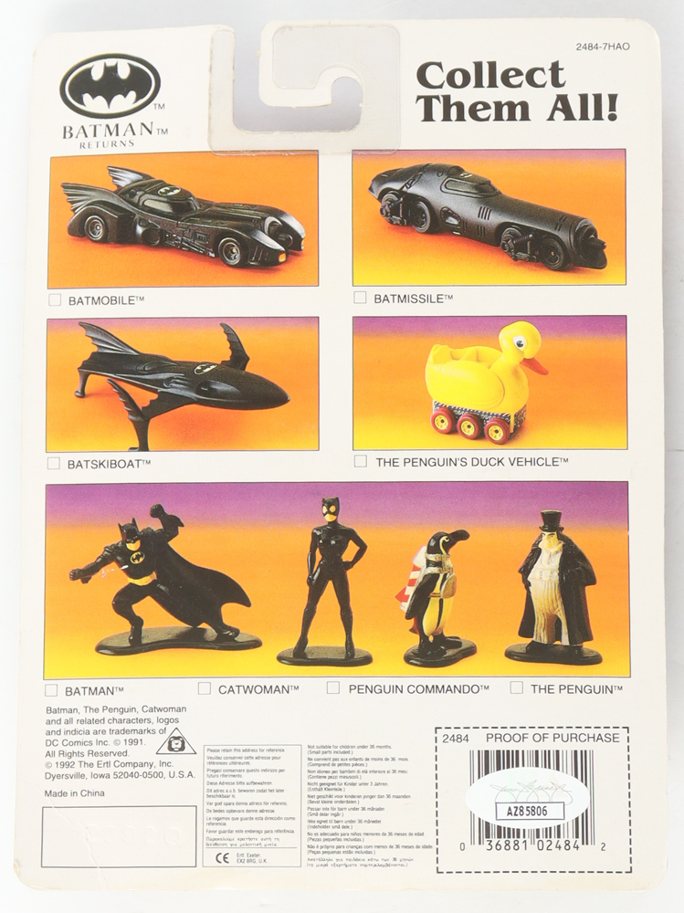 Patricia Peters Signed 1991 "Batman Returns" Catwoman 3" Diecast Metal Figure Inscribed "Catwoman" (JSA) at PristineAuction.com Patricia Peters Signed 1991 "Batman Returns" Catwoman 3" Diecast Metal Figure Inscribed "Catwoman" (JSA) at PristineAuction.com