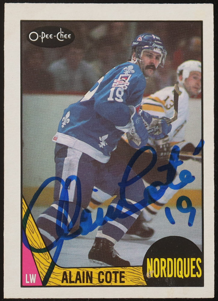 Alain Cote Signed 1987-88 O-Pee-Chee #254 (Premium) at PristineAuction.com Alain Cote Signed 1987-88 O-Pee-Chee #254 (Premium) at PristineAuction.com