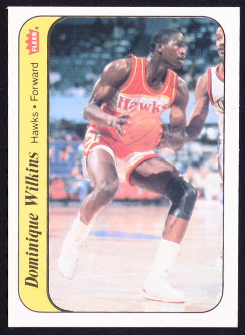 Dominique Wilkins 1986-87 Fleer Stickers #11 RC at PristineAuction.com Dominique Wilkins 1986-87 Fleer Stickers #11 RC at PristineAuction.com