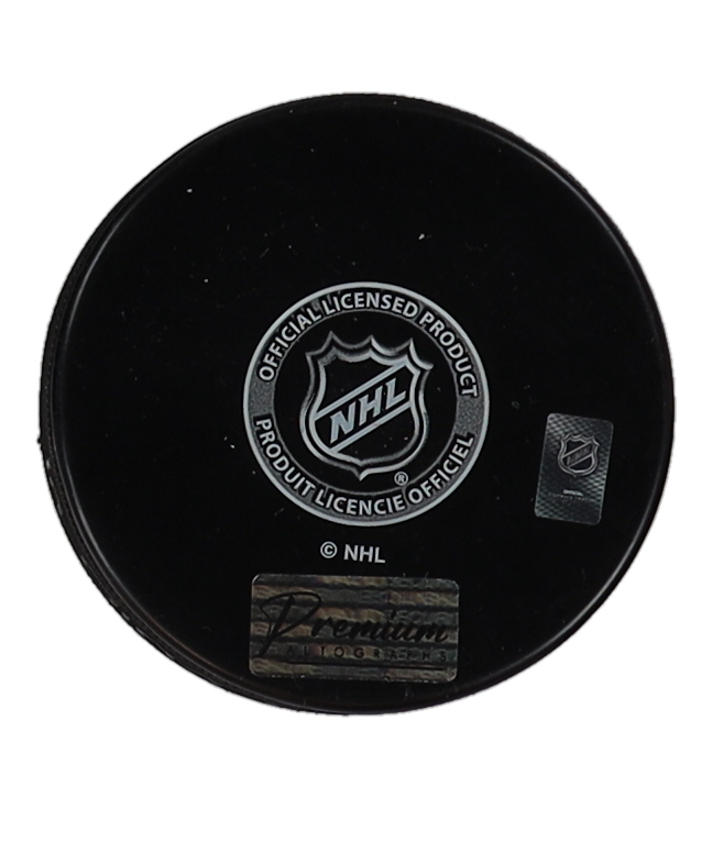 Darren Jensen Signed Flyers Logo Hockey Puck Inscribed "'86 Jennings" (Premium Autographs) at PristineAuction.com Darren Jensen Signed Flyers Logo Hockey Puck Inscribed "'86 Jennings" (Premium Autographs) at PristineAuction.com