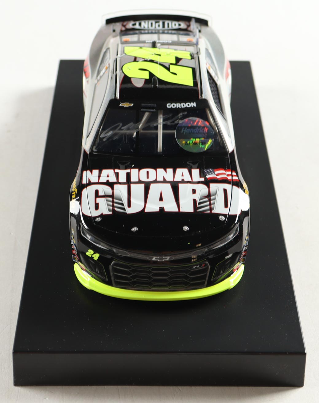 Jeff Gordon Signed LE NASCAR #24 National Guard Flashcoat Color 2024 Camaro ZL1 1:24 Scale Diecast Car (Hendrick) at PristineAuction.com Jeff Gordon Signed LE NASCAR #24 National Guard Flashcoat Color 2024 Camaro ZL1 1:24 Scale Diecast Car (Hendrick) at PristineAuction.com