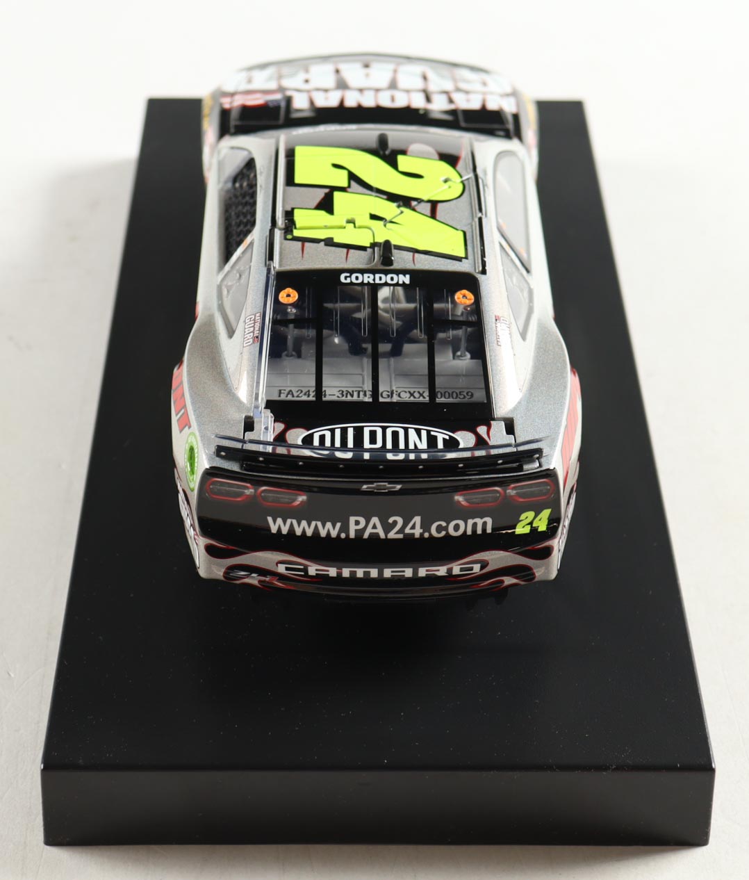 Jeff Gordon Signed LE NASCAR #24 National Guard Flashcoat Color 2024 Camaro ZL1 1:24 Scale Diecast Car (Hendrick) at PristineAuction.com Jeff Gordon Signed LE NASCAR #24 National Guard Flashcoat Color 2024 Camaro ZL1 1:24 Scale Diecast Car (Hendrick) at PristineAuction.com