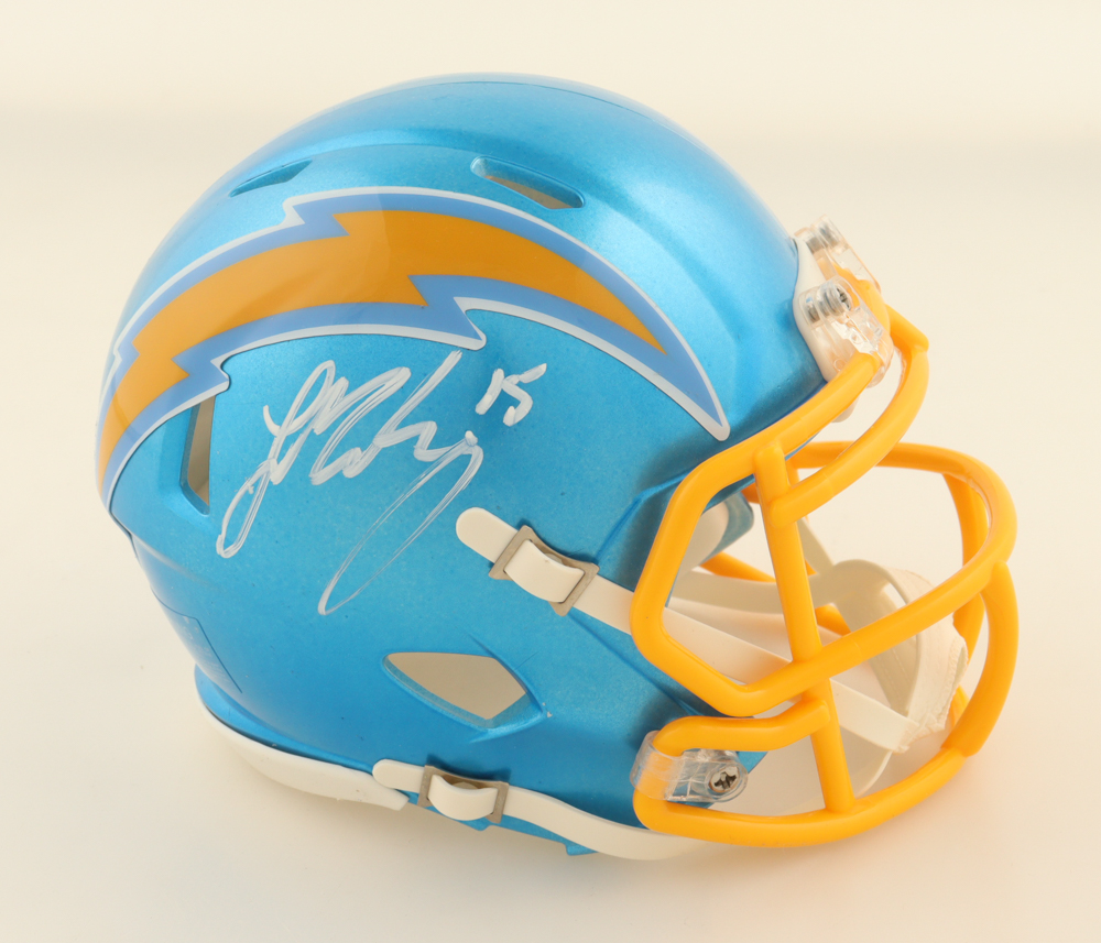 Ladd McConkey Signed Chargers Flash Alternate Speed Mini Helmet Inscribed With His Number "15" (Beckett) at PristineAuction.com Ladd McConkey Signed Chargers Flash Alternate Speed Mini Helmet Inscribed With His Number "15" (Beckett) at PristineAuction.com