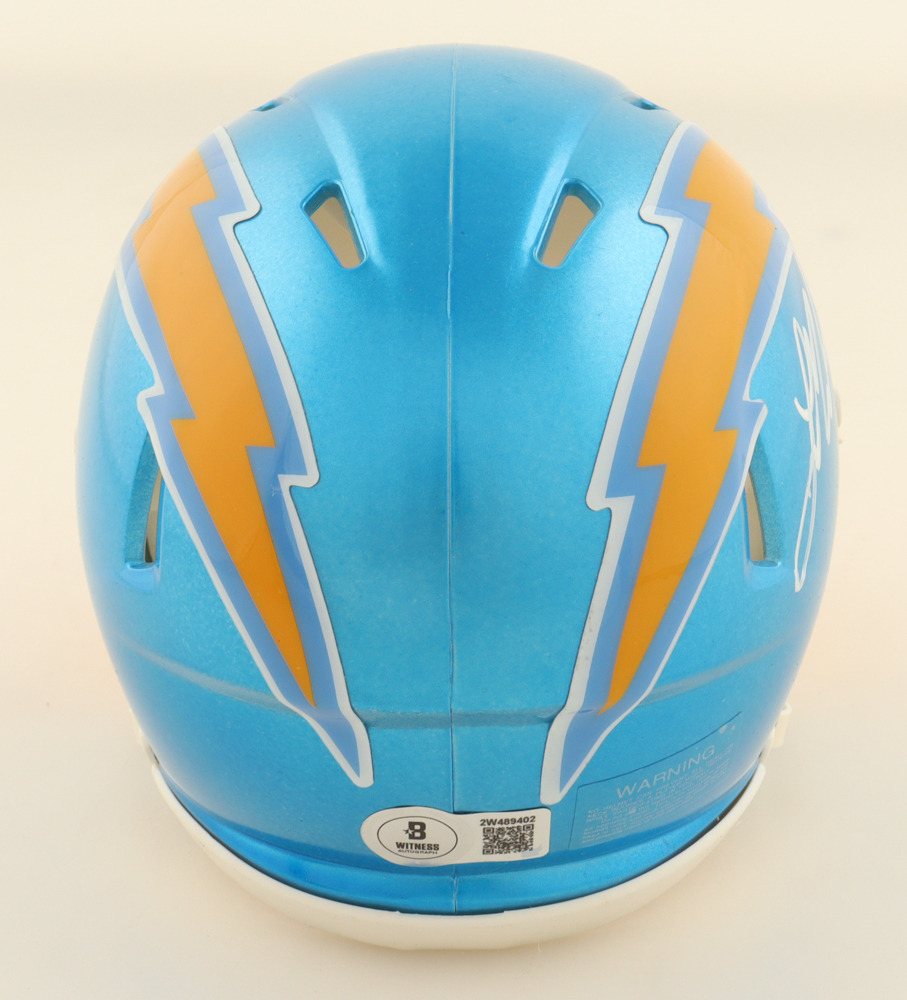 Ladd McConkey Signed Chargers Flash Alternate Speed Mini Helmet Inscribed With His Number "15" (Beckett) at PristineAuction.com Ladd McConkey Signed Chargers Flash Alternate Speed Mini Helmet Inscribed With His Number "15" (Beckett) at PristineAuction.com