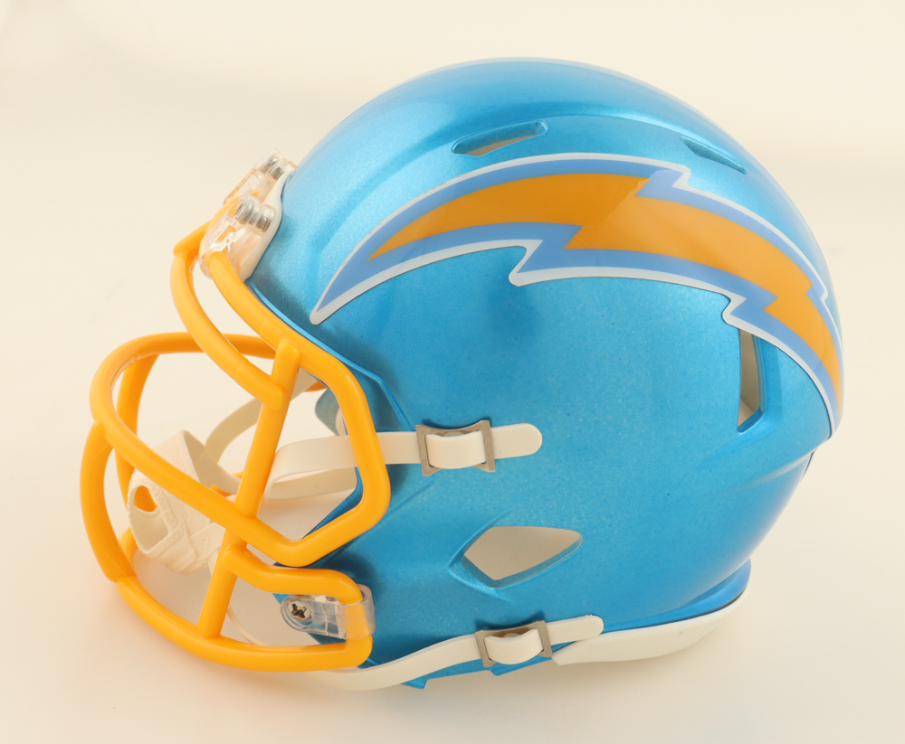 Ladd McConkey Signed Chargers Flash Alternate Speed Mini Helmet Inscribed With His Number "15" (Beckett) at PristineAuction.com Ladd McConkey Signed Chargers Flash Alternate Speed Mini Helmet Inscribed With His Number "15" (Beckett) at PristineAuction.com
