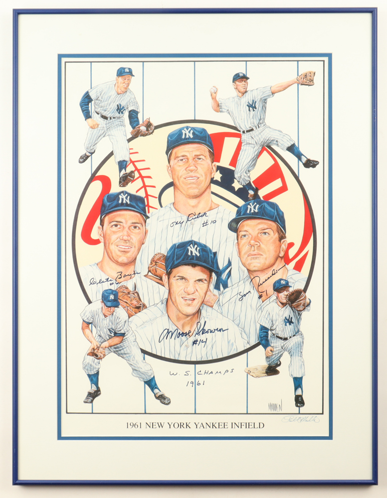 1961 "Yankees Infielders" Custom Framed Poster Print Display Signed By (4) With Bobby Richardson, Tony Kubek, Clete Boyer & Bill Skowron Inscribed "W.S. Champs 1961" (JSA) at PristineAuction.com 1961 "Yankees Infielders" Custom Framed Poster Print Display Signed By (4) With Bobby Richardson, Tony Kubek, Clete Boyer & Bill Skowron Inscribed "W.S. Champs 1961" (JSA) at PristineAuction.com
