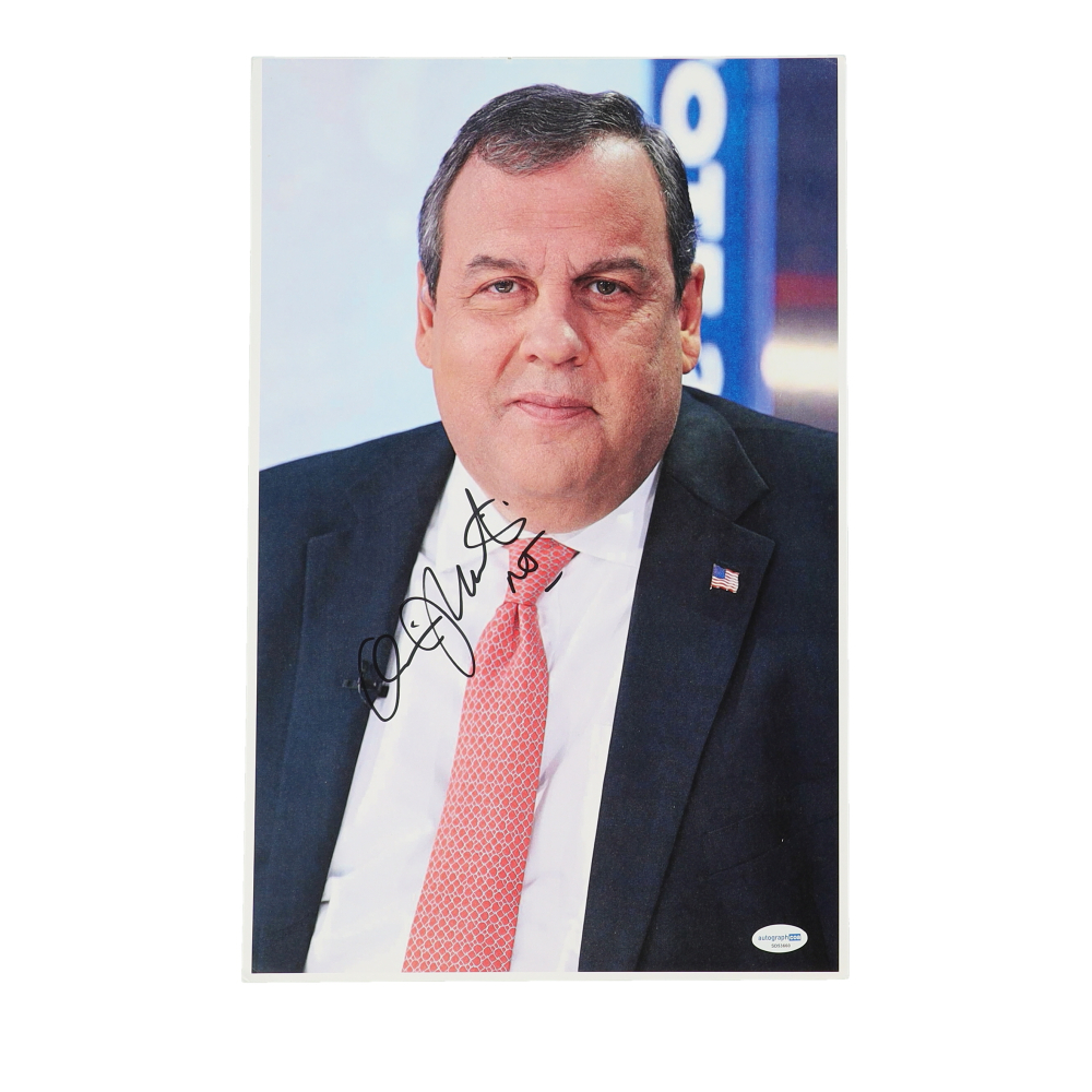Chris Christie Signed 11x17 Photo (ACOA) at PristineAuction.com