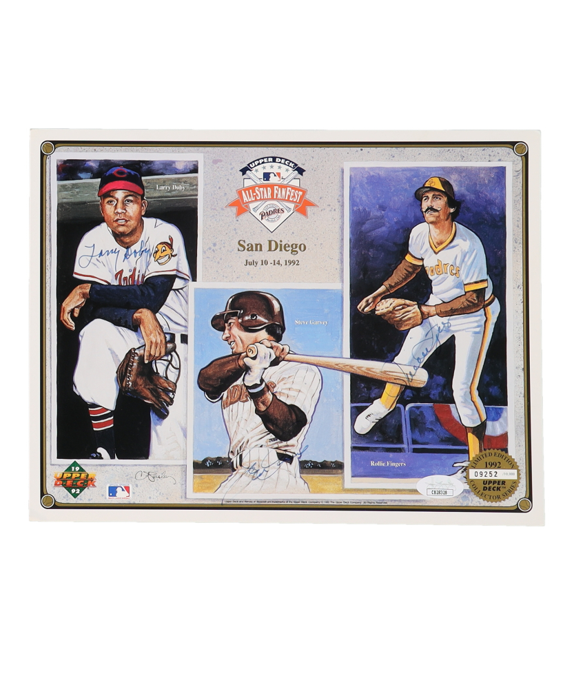 Larry Doby, Steve Garvey & Rollie Fingers Signed LE 1992 Upper Deck All-Star Fanfest 8x10 Photo (JSA)